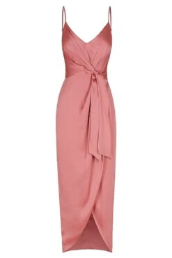 Tie Front Cocktail Dress - Blush