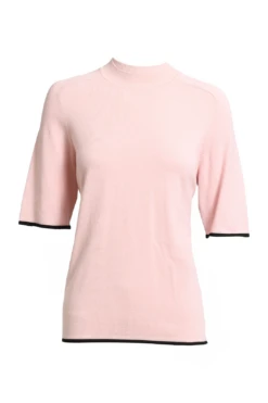 Soft Pink Short Sleeve Knit Top