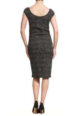 Leo Cap Sleeve Dress - Black Jacquard -Gunsn Styles SoonMaternityLeoCapSleeveDress BlackJacquard 1