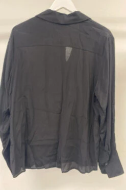 Sheer Black Press Button Shirt -Gunsn Styles VeronikaMaineSheerBlackPressButtonShirt 1
