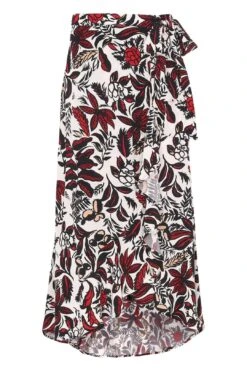 Assorted Leaves Wrap Skirt - Multi