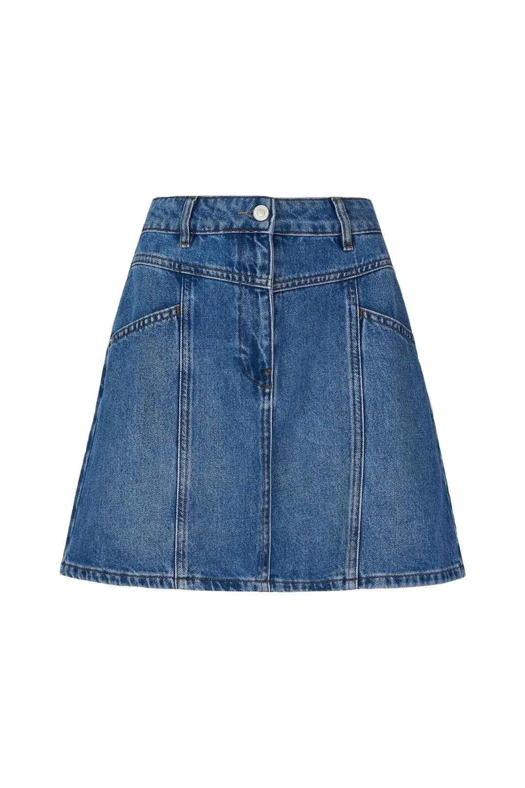 Seam Detail Denim Mini Skirt 1 Seam Detail Denim Mini Skirt