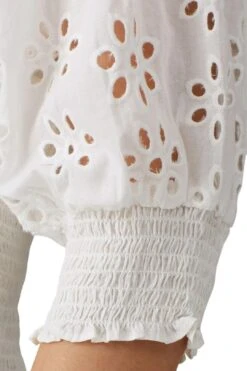 Frame Shirred Blouse - White -Gunsn Styles WishFrameShirredBlouse White