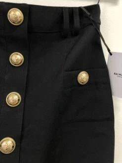 Buttoned Wool Pencil Skirt - Black 5 Buttoned Wool Pencil Skirt - Black -Gunsn Styles balmainclose