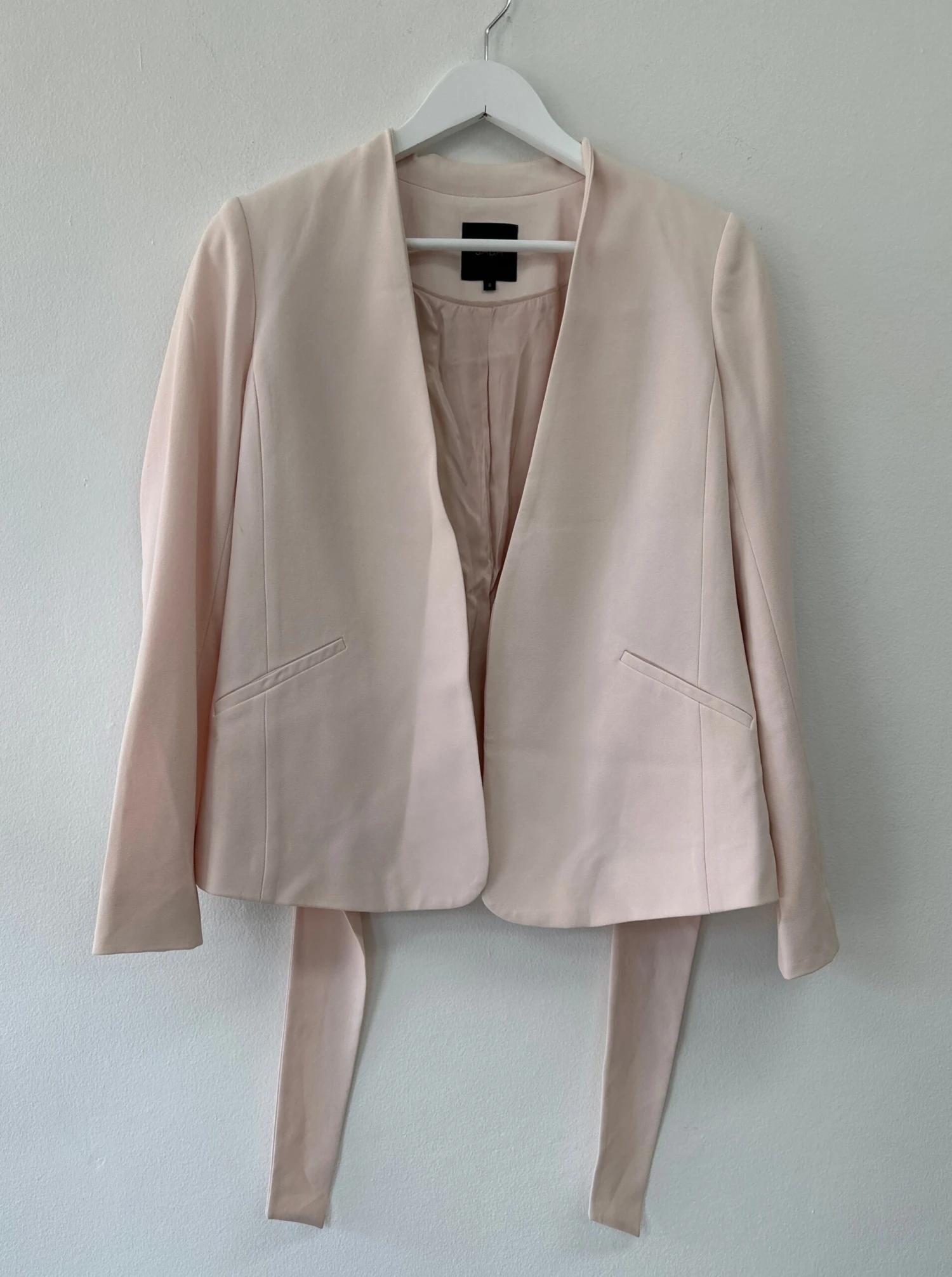 Pink Collarless Blazer 2 Pink Collarless Blazer - Image 2