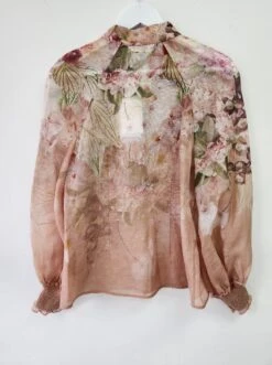 Blush Dancer Floral Organza Blouse 5 Blush Dancer Floral Organza Blouse -Gunsn Styles blouse
