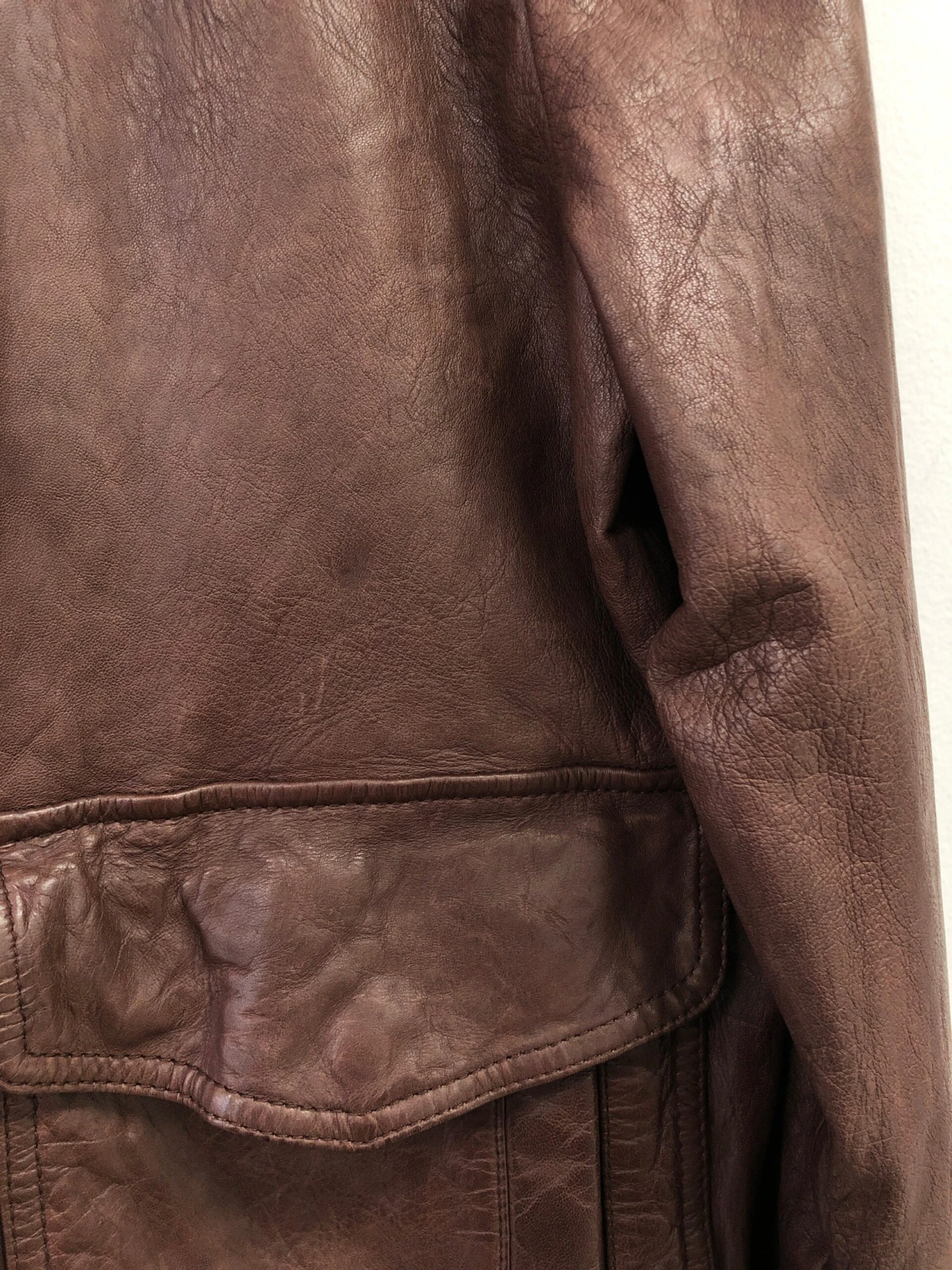 Mens Brown Leather Bomber Jacket 5 Mens Brown Leather Bomber Jacket - Image 5