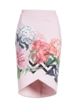 Soella Palace Gardens Pencil Skirt Pale Pink